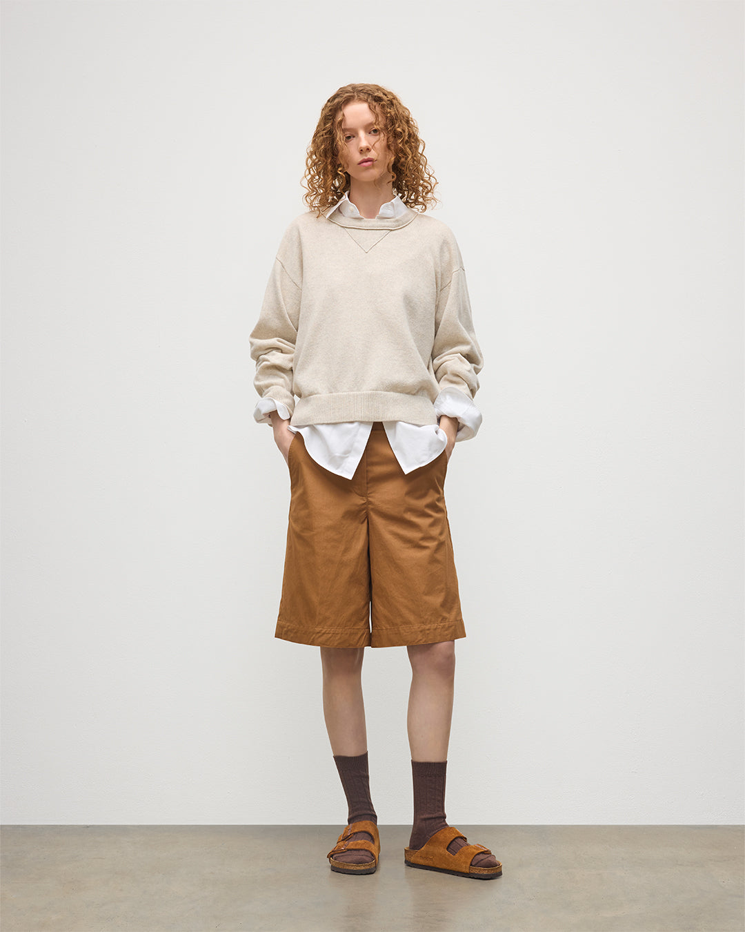 JOHNSTONS OF ELGIN WOMENS STELLA SWEATSHIRT NATURAL 100% CASHMERE KAA05770HA0402