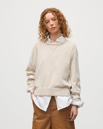 JOHNSTONS OF ELGIN WOMENS STELLA SWEATSHIRT NATURAL 100% CASHMERE KAA05770HA0402