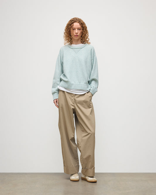 JOHNSTONS OF ELGIN WOMENS STELLA SWEATSHIRT LIGHT GREEN 100% CASHMERE KAA05770HC0047