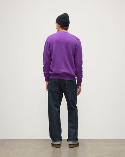 JOHNSTONS OF ELGIN REDPATH VEE NECK CARDIGAN CASHMERE VEE NECK CARDIGAN - 4 PLY PURPLE 100% CASHMERE KAA05962SD5371