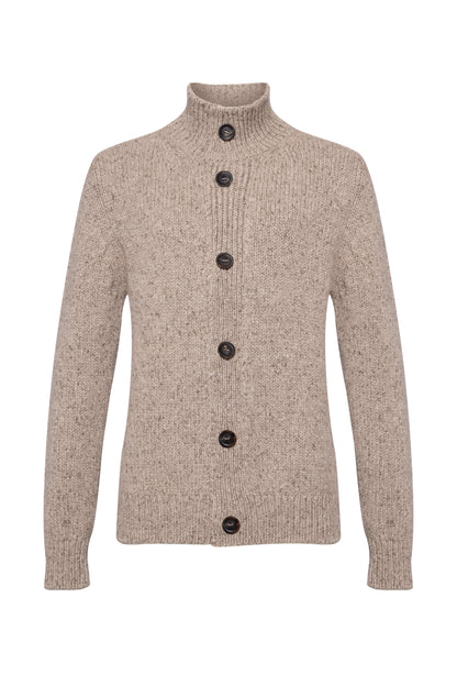 Johnstons of Elgin AW24 Unisex Knitwear Ash Unisex Donegal Cashmere Cardigan KAB05317HB4352