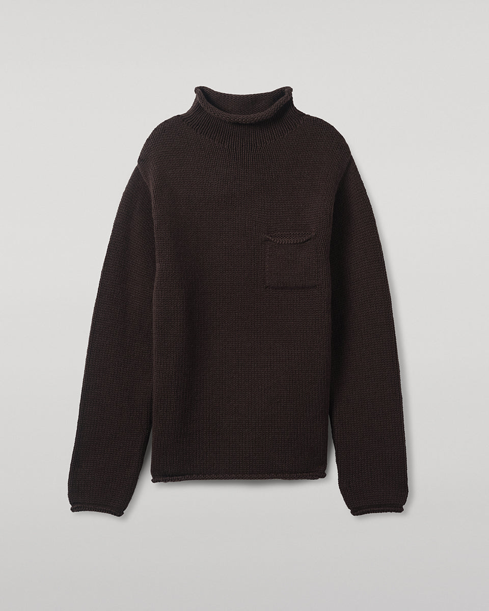 Johnstons of Elgin AW25 Men's Knitwear Molasses Brown Cashmere Turtleneck Jumper KAB05484SB7290