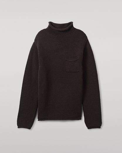 Johnstons of Elgin AW25 Men's Knitwear Molasses Brown Cashmere Turtleneck Jumper KAB05484SB7290