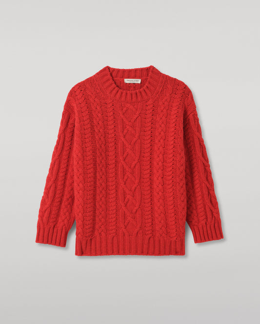 Mabel Red Aran Cable Jumper