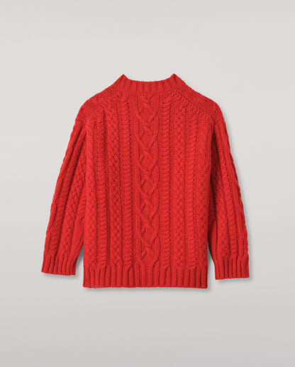Mabel Red Aran Cable Jumper