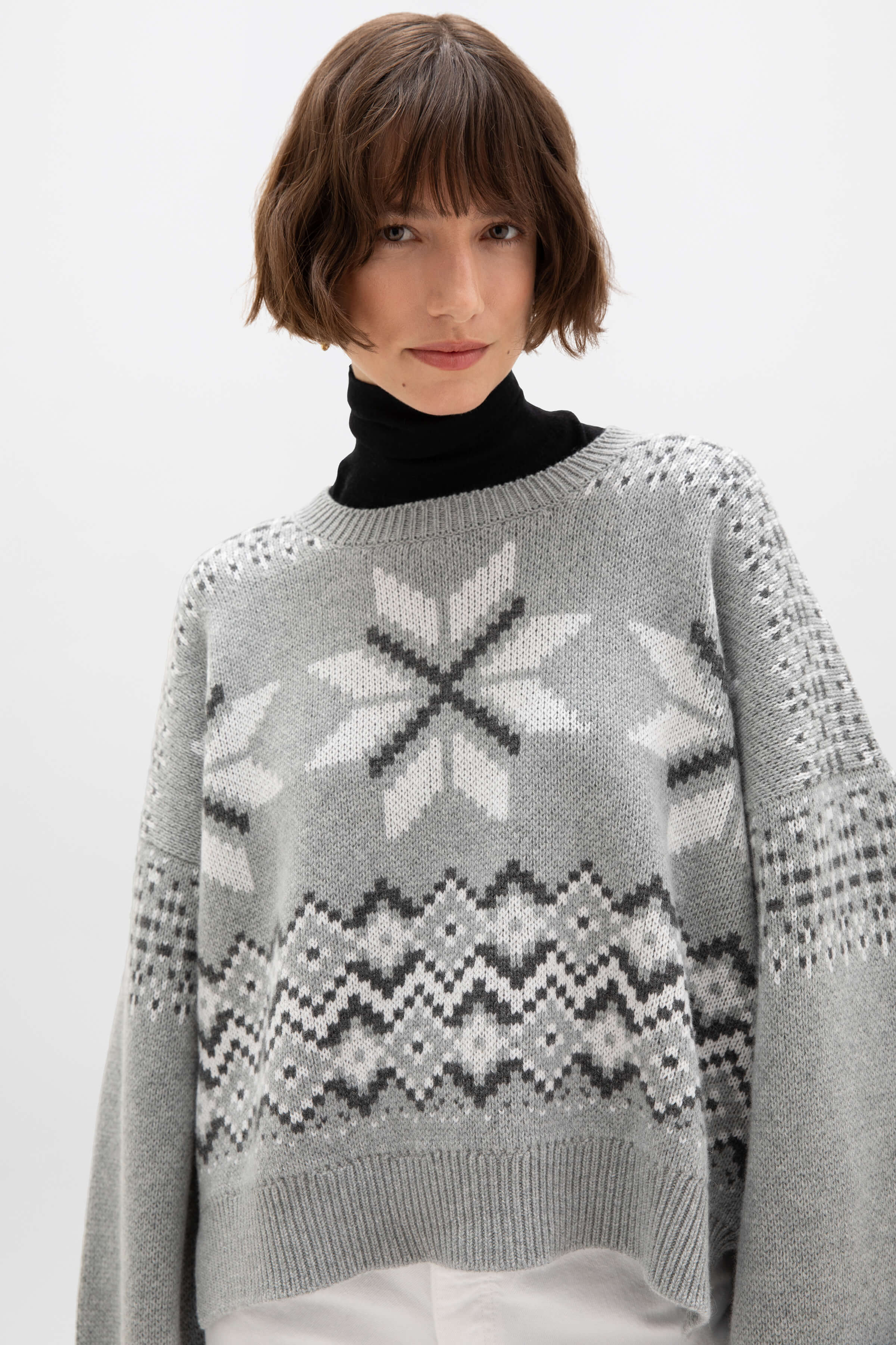 Grey snowflake jumper best sale