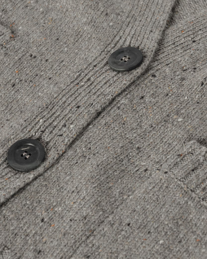 Johnstons of Elgin AW25 Women's Knitwear Peregrine Donegal Donegal Cashmere Grey V Neck Cardigan Details KAC05090006335