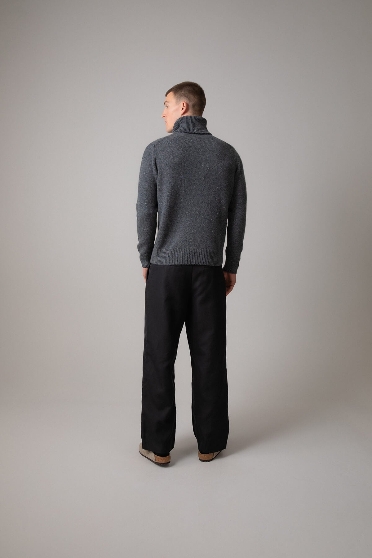 Cashmere Donegal Roll Neck