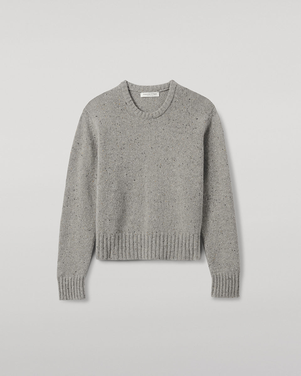  Johnstons of Elgin AW25 Women's Knitwear Peregrine Donegal Donegal Cashmere Grey Jumper Details KAC05289006335