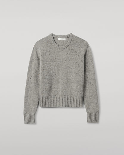  Johnstons of Elgin AW25 Women's Knitwear Peregrine Donegal Donegal Cashmere Grey Jumper Details KAC05289006335