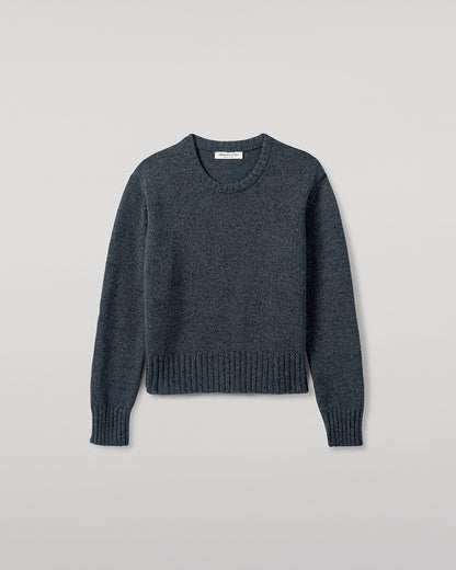 Johnstons of Elgin AW25 Women's Knitwear Storm Donegal Donegal Blue Cashmere Jumper Details KAC05289006336