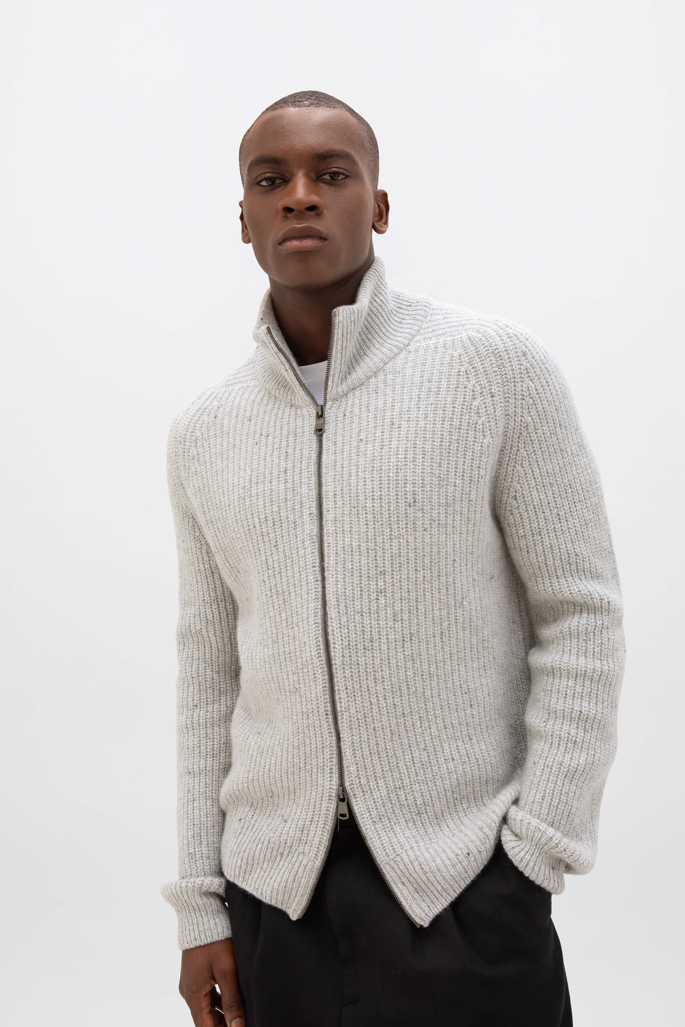 Mens cashmere cardigan zipper best sale