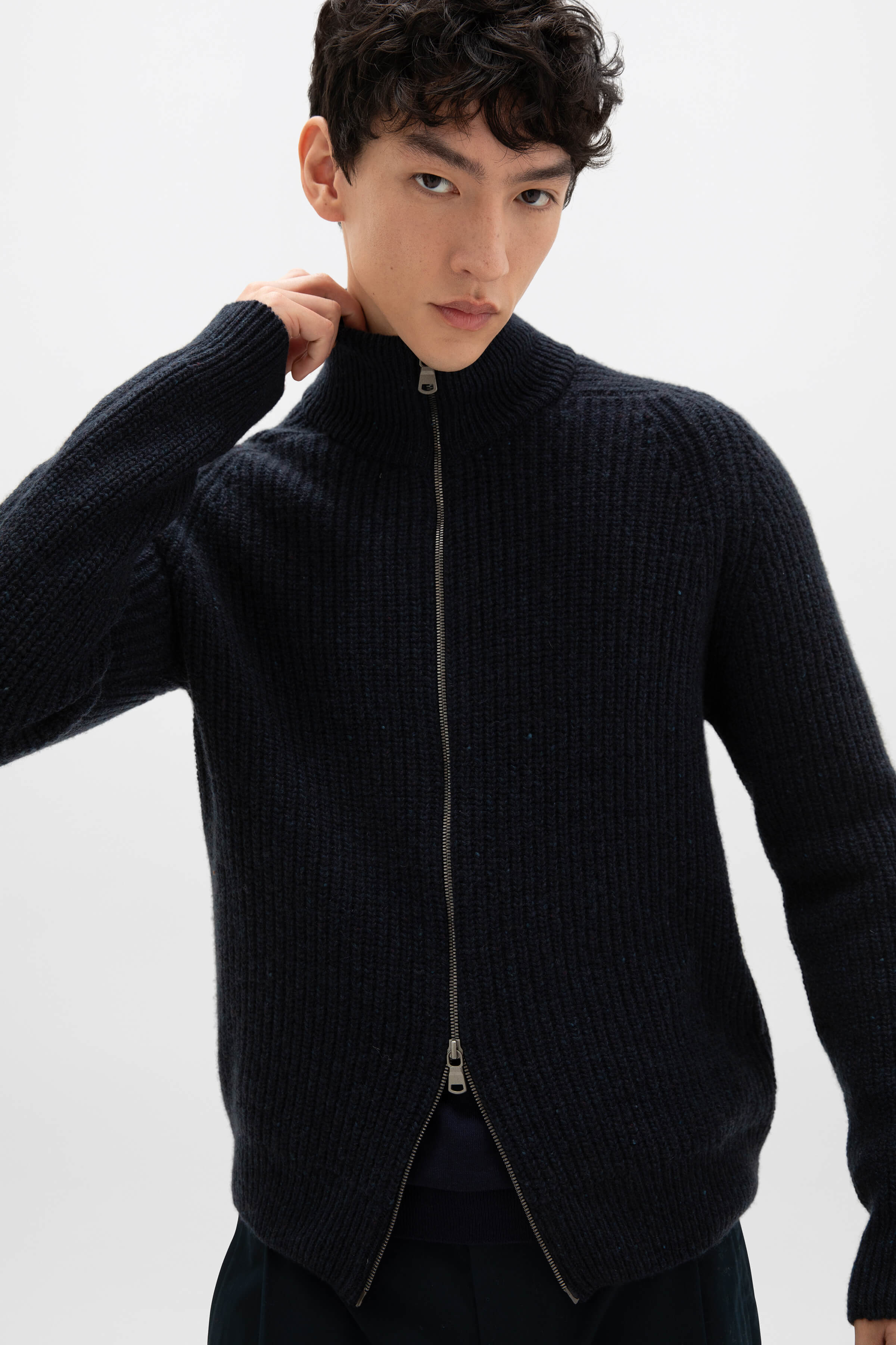 Men's Ledbury Navy Zip Up shops Cardigan