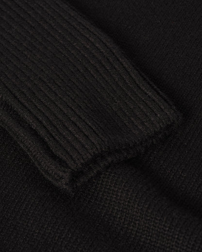 Johnstons of Elgin AW25 Men's Knitwear Black Ribbed Black Cashmere Jumper KAC05540SA7210
