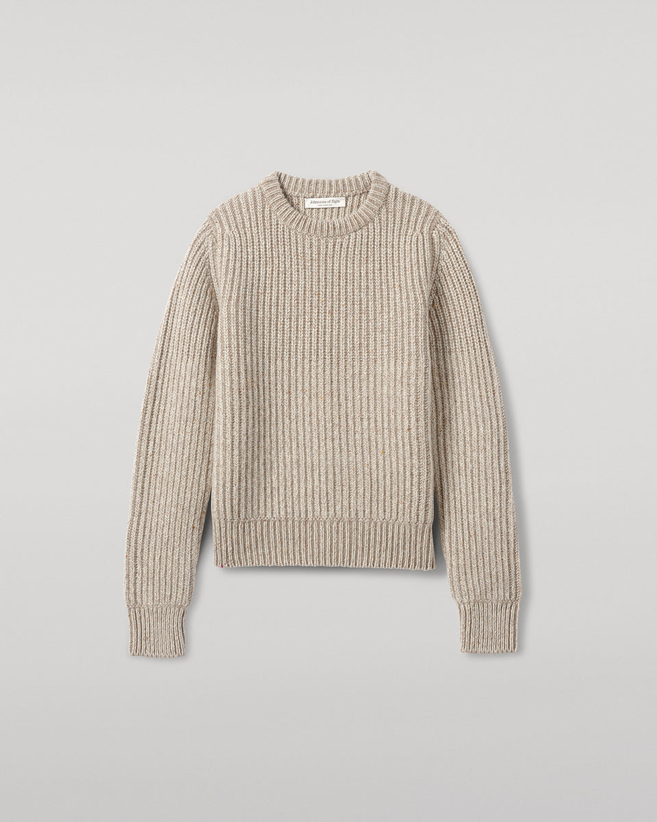 Cream Donegal High Neck Cashmere Jumper | Made In Scotland