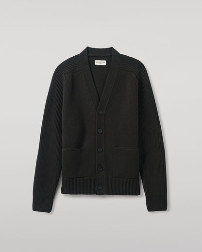 Johnstons of Elgin AW25 Men's Knitwear Iron Ribbed Cashmere Grey Cardigan details KAC05601SC7330