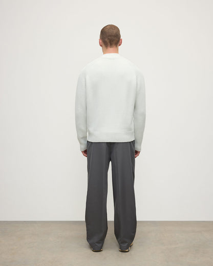 Johnstons of Elgin AW25 Men's Knitwear Zinc White Ribbed Cashmere White Cardigan KAC05601HA0371