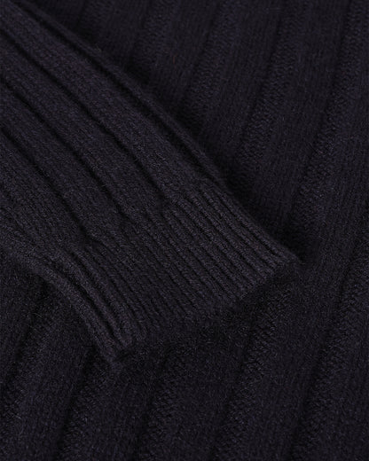 JOHNSTONS OF ELGIN WOMENS LECHT CREW SWEATER NAVY 100% CASHMERE KAC05706SD7666