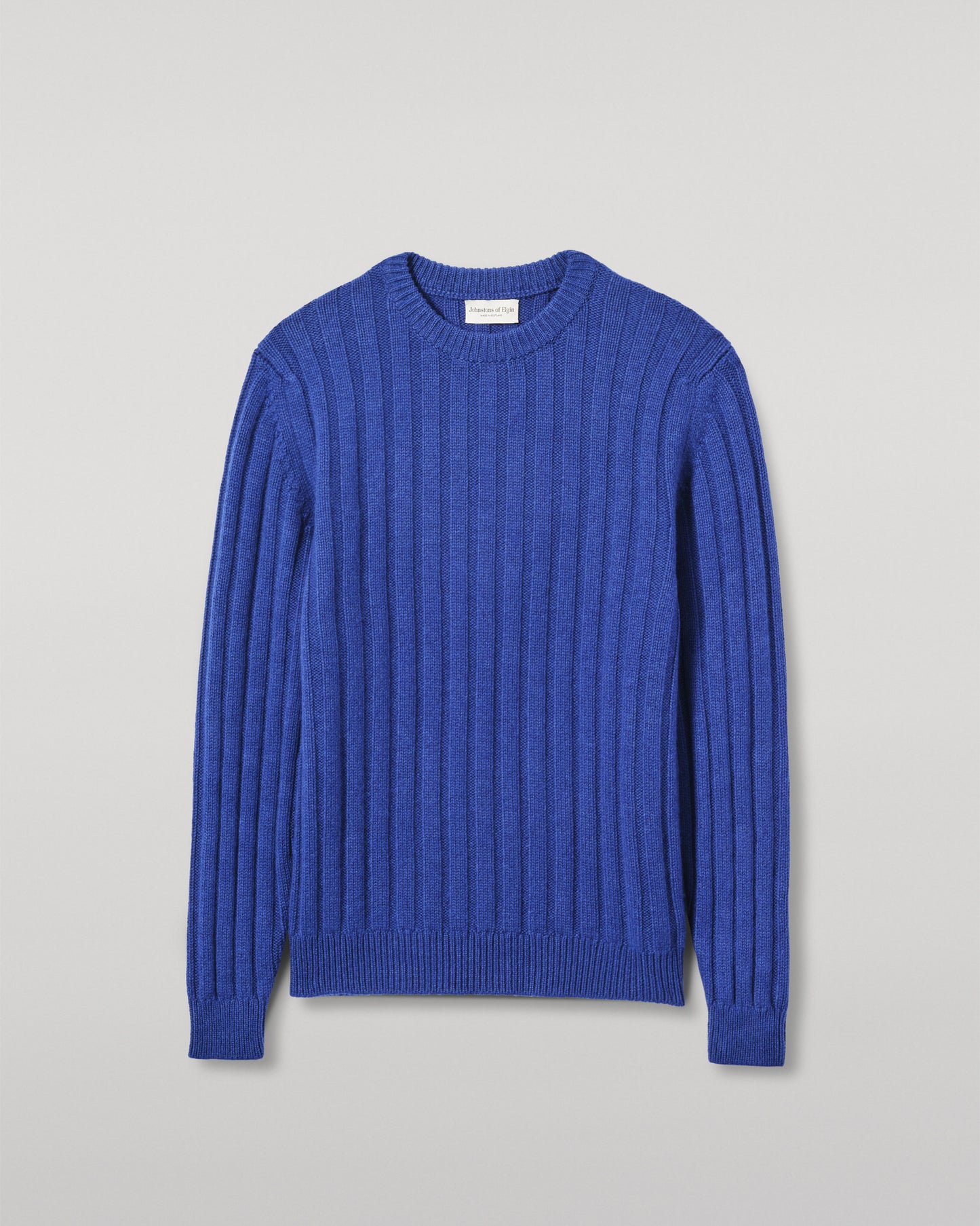 JOHNSTONS OF ELGIN MENS PEEL CREW SWEATER BLUE 100% CASHMERE KAC05751SD5326