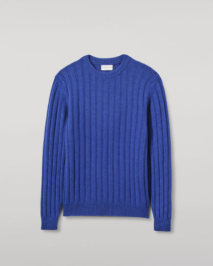 JOHNSTONS OF ELGIN MENS PEEL CREW SWEATER BLUE 100% CASHMERE KAC05751SD5326