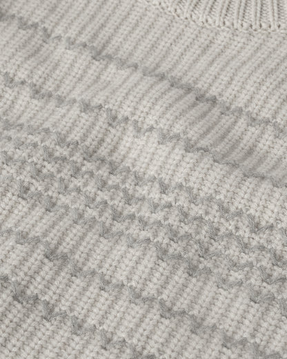 JOHNSTONS OF ELGIN MENS SUMMIT CREW SWEATER NATURAL & GREY 100% CASHMERE  KAC05752Q25975