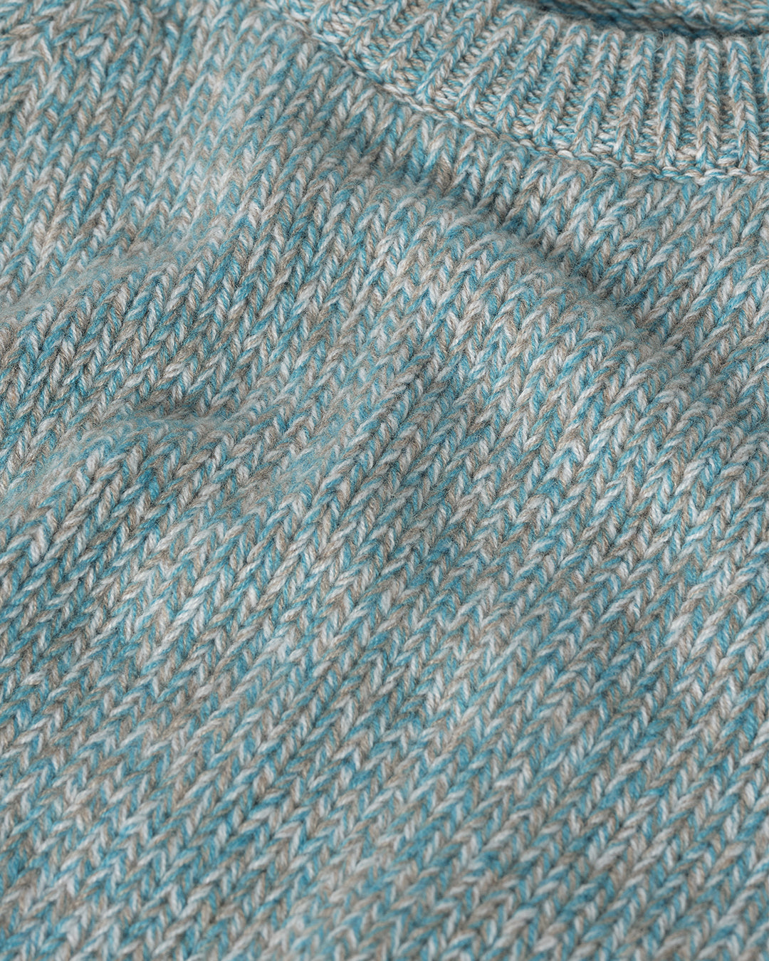 MENS FYFE CREW SWEATER BLUE 100% CASHMERE UAC05753006779