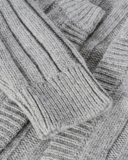 JOHNSTONS OF ELGIN WOMENS LECHT CREW CARDIGAN GREY 100% CASHMERE KAC05790HA0400