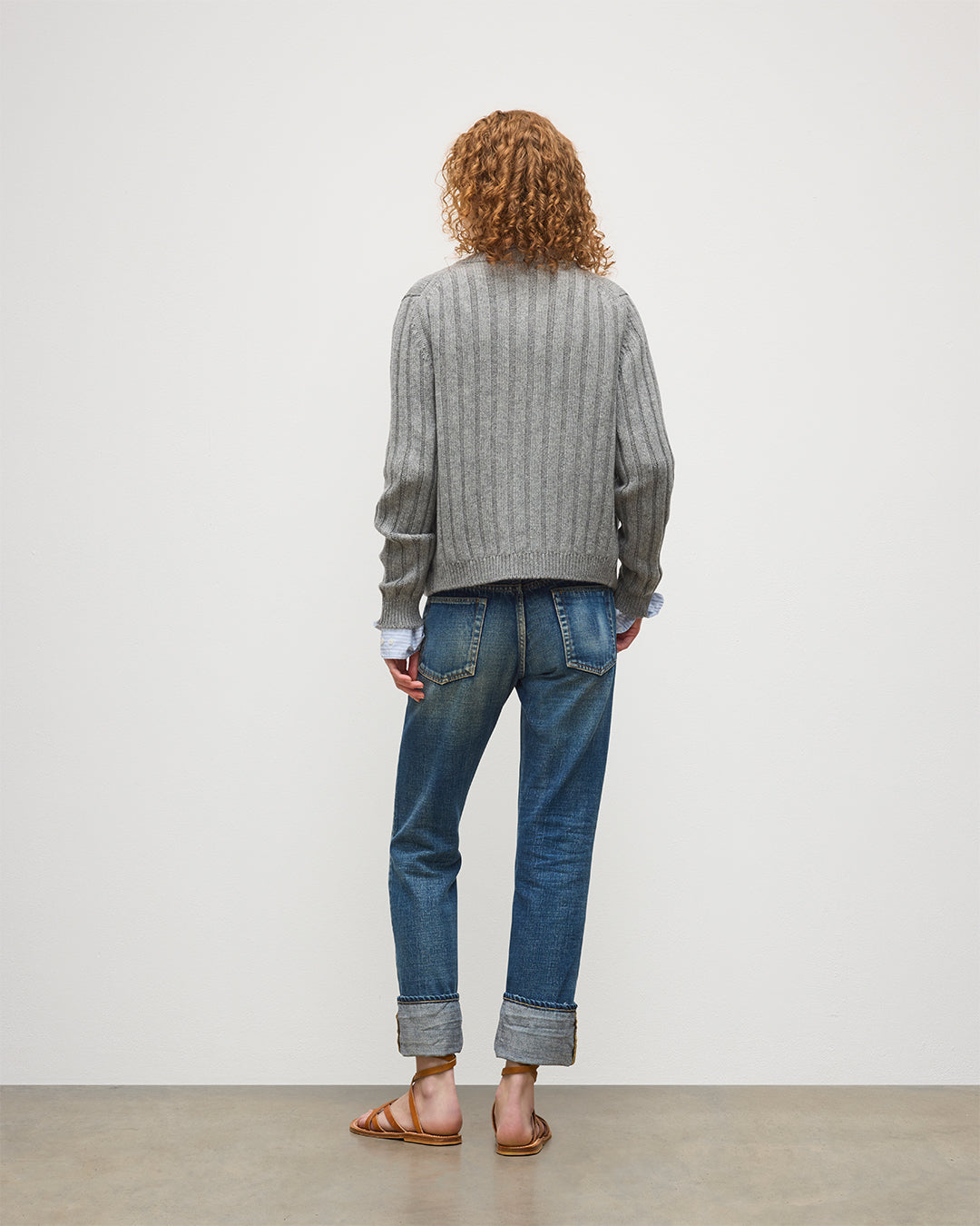 JOHNSTONS OF ELGIN WOMENS LECHT CREW CARDIGAN GREY 100% CASHMERE KAC05790HA0400