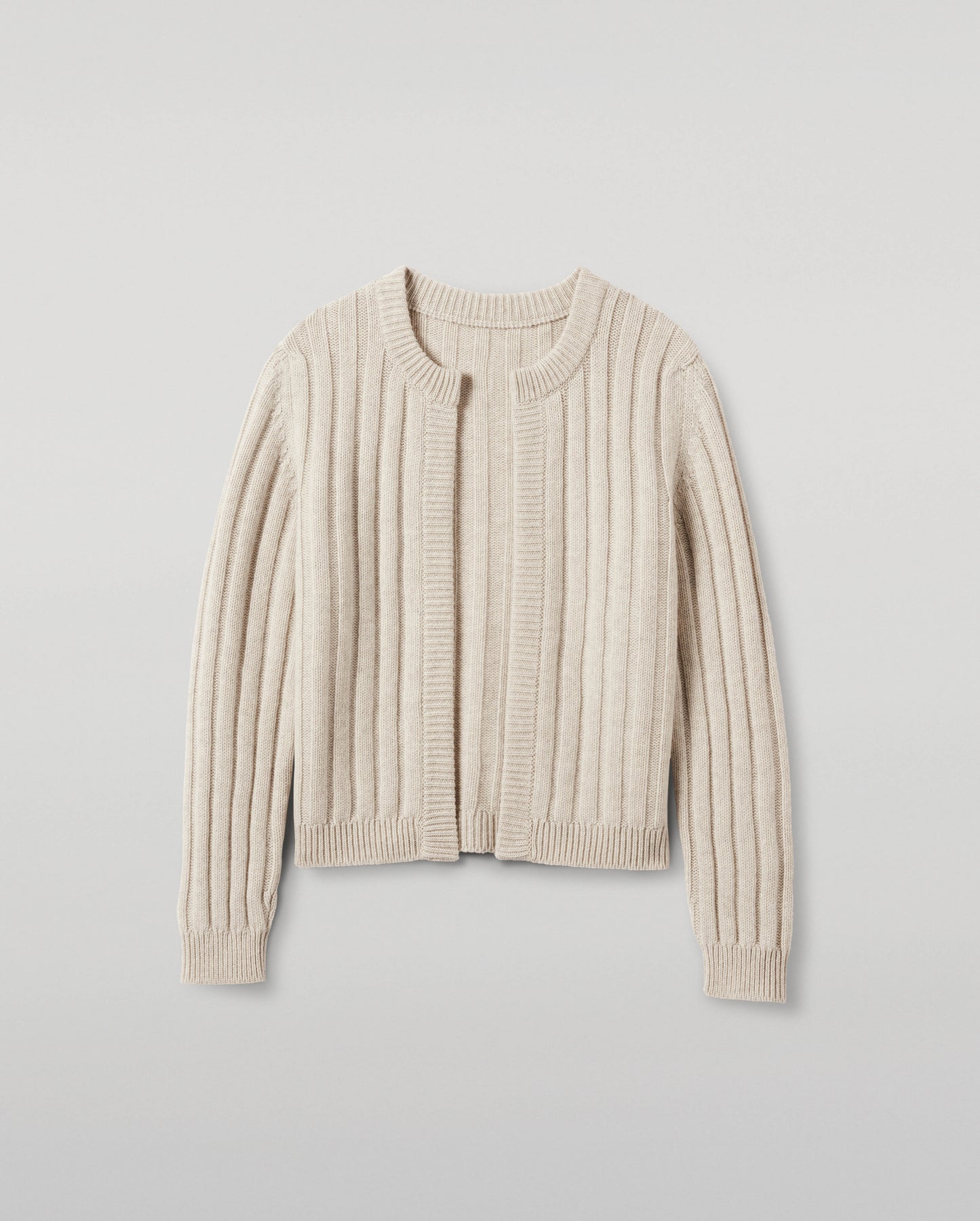 JOHNSTONS OF ELGIN WOMENS LECHT CREW CARDIGAN NATURAL 100% CASHMERE KAC05790HA0402