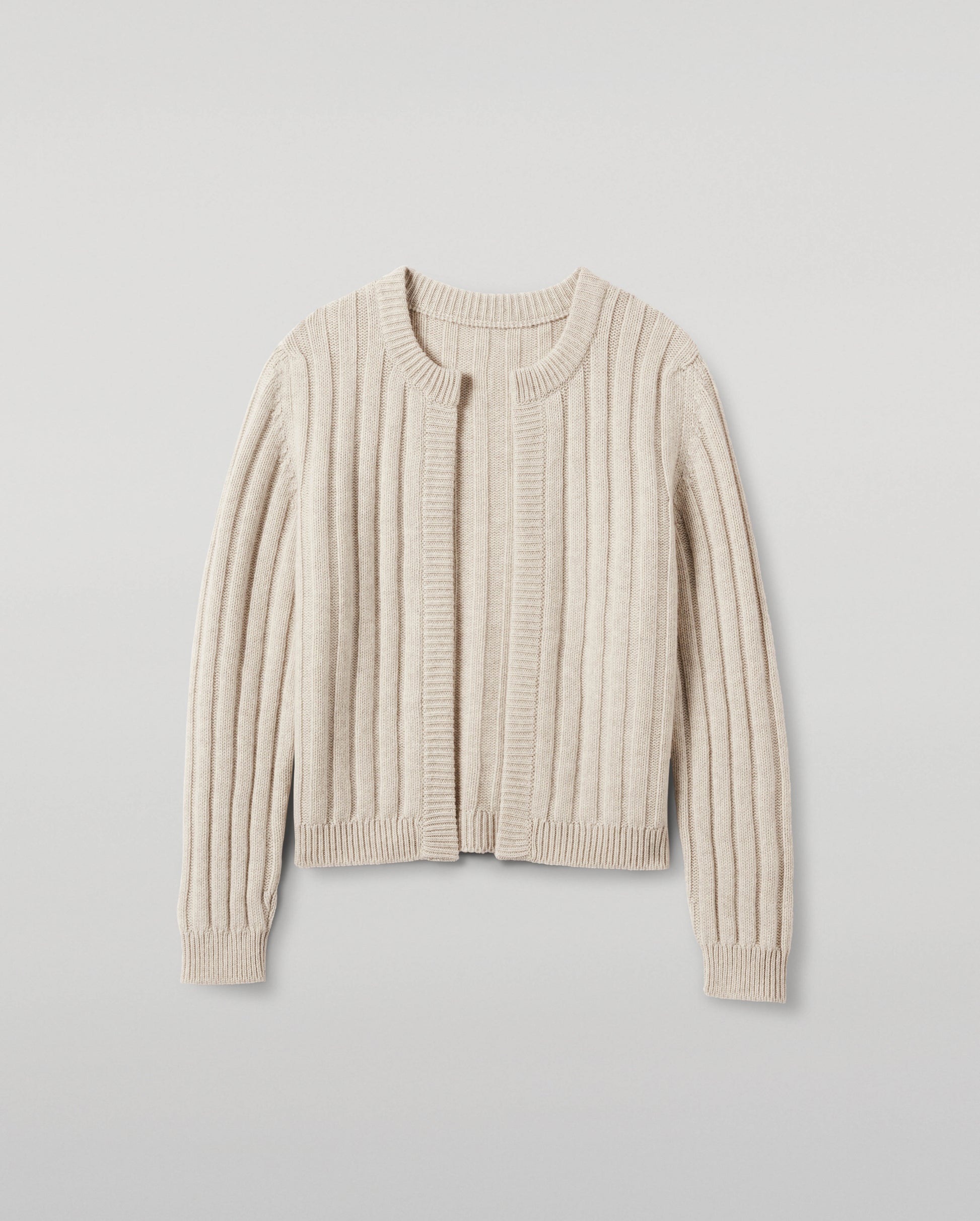 JOHNSTONS OF ELGIN WOMENS LECHT CREW CARDIGAN NATURAL 100% CASHMERE KAC05790HA0402