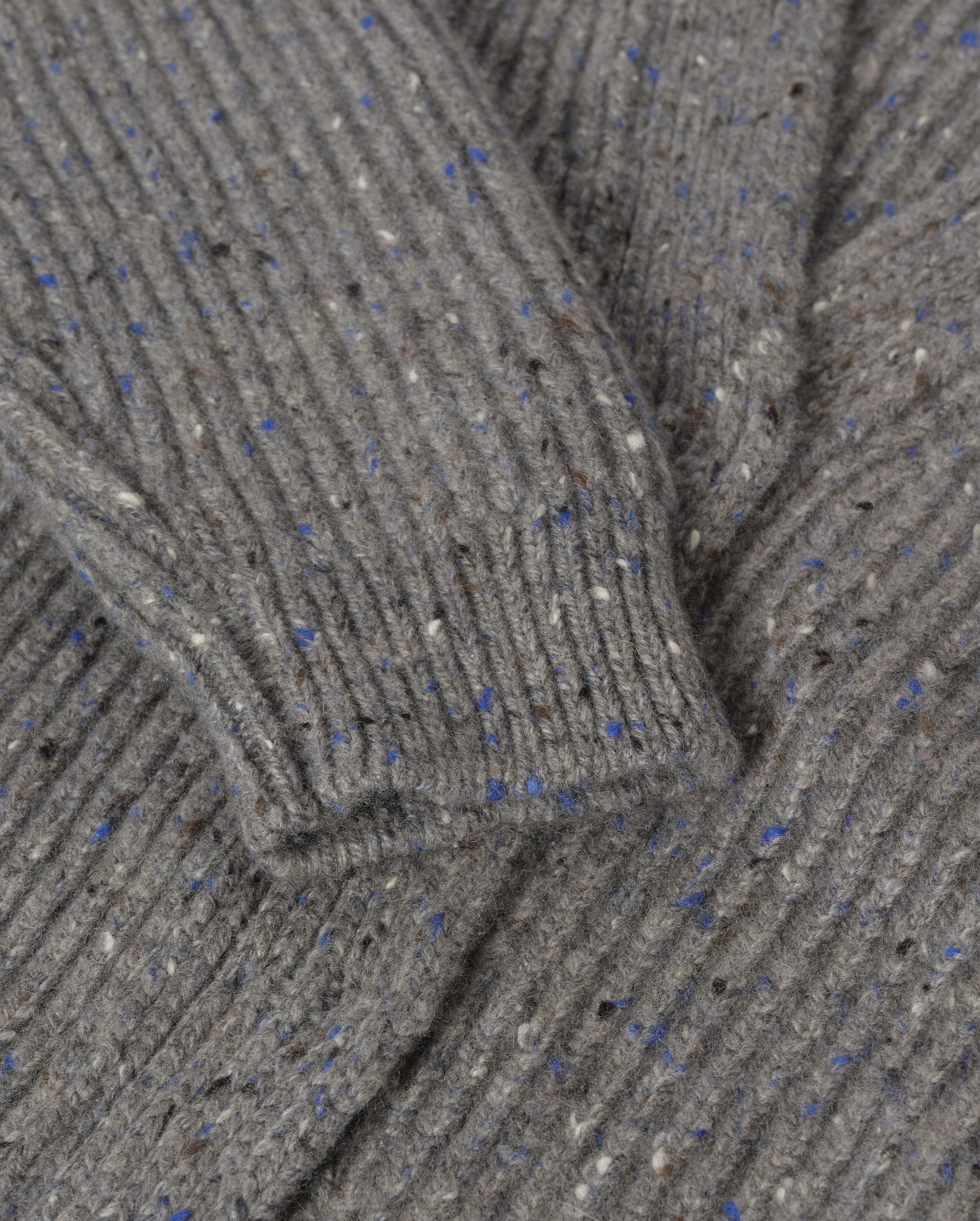 JOHNSTONS OF ELGIN NORAH CARDIGAN DONEGAL CASHMERE RIBBED CARDIGAN WITH POCKETS GREY 100% CASHMERE KAC05992HA4270