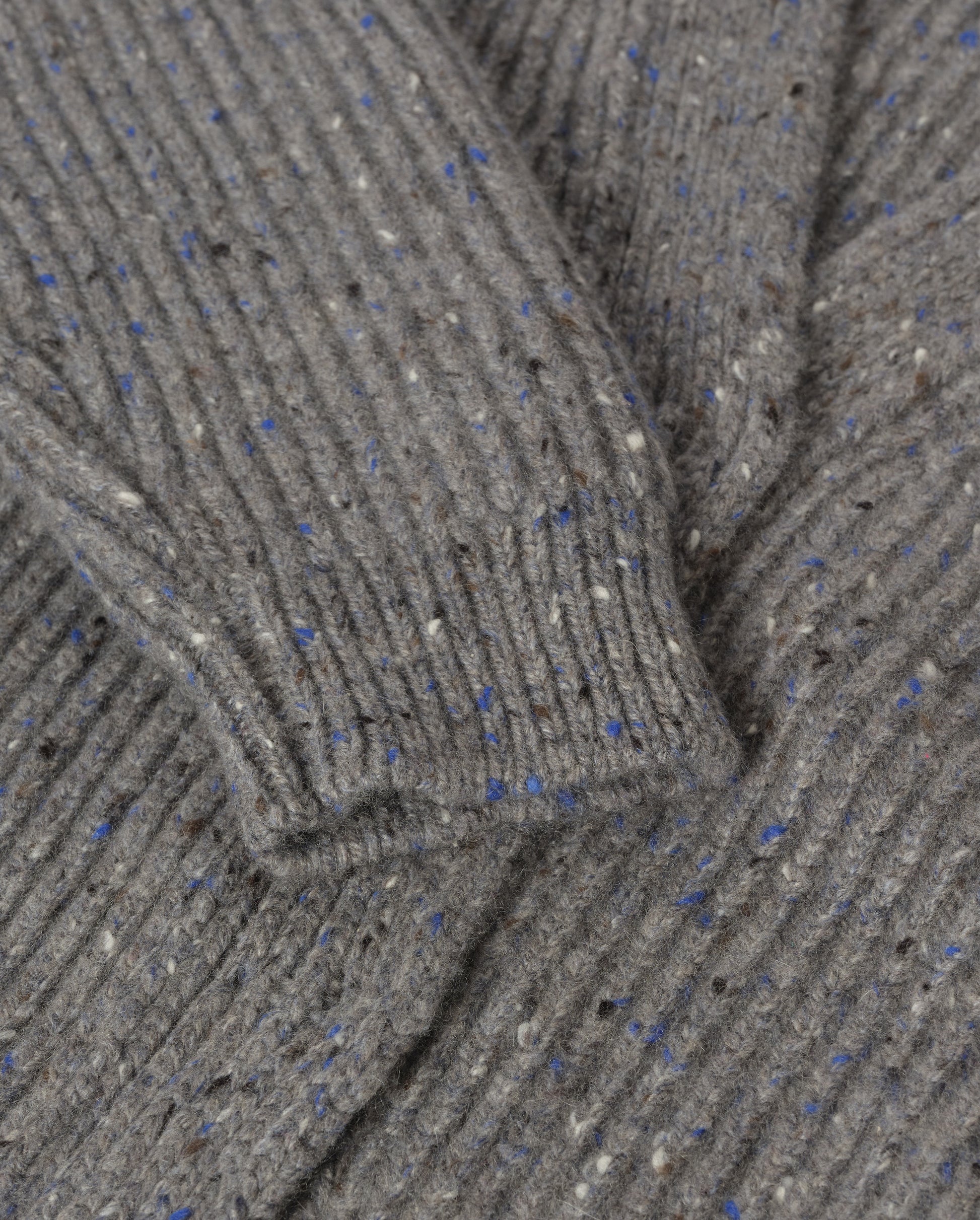 JOHNSTONS OF ELGIN NORAH CARDIGAN DONEGAL CASHMERE RIBBED CARDIGAN WITH POCKETS GREY 100% CASHMERE KAC05992HA4270