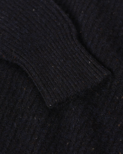 JOHNSTONS OF ELGIN NORAH CREW SWEATER DONEGAL CASHMERE OVERSIZED RIBBED SWEATER BLUE 100% CASHMERE KAC05993HD7348