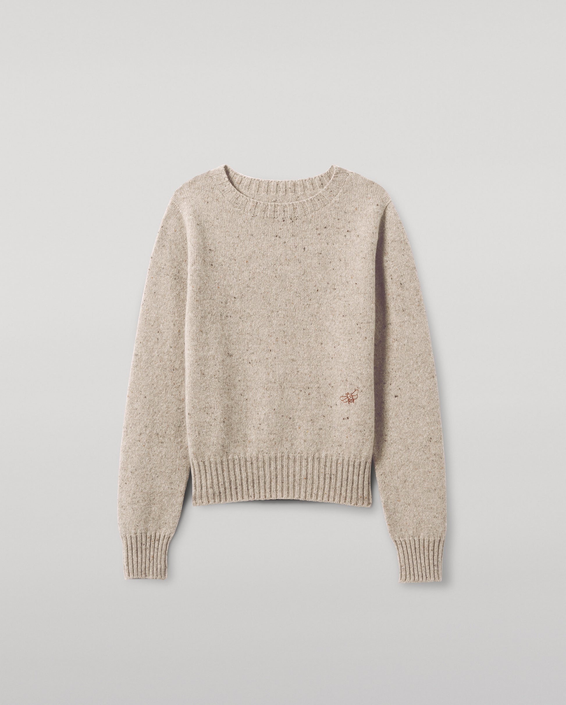 JOHNSTONS OF ELGIN WOMENS CAIRN CREW SWEATER GREY 100% DONEGAL CASHMERE KAI05719HA0397