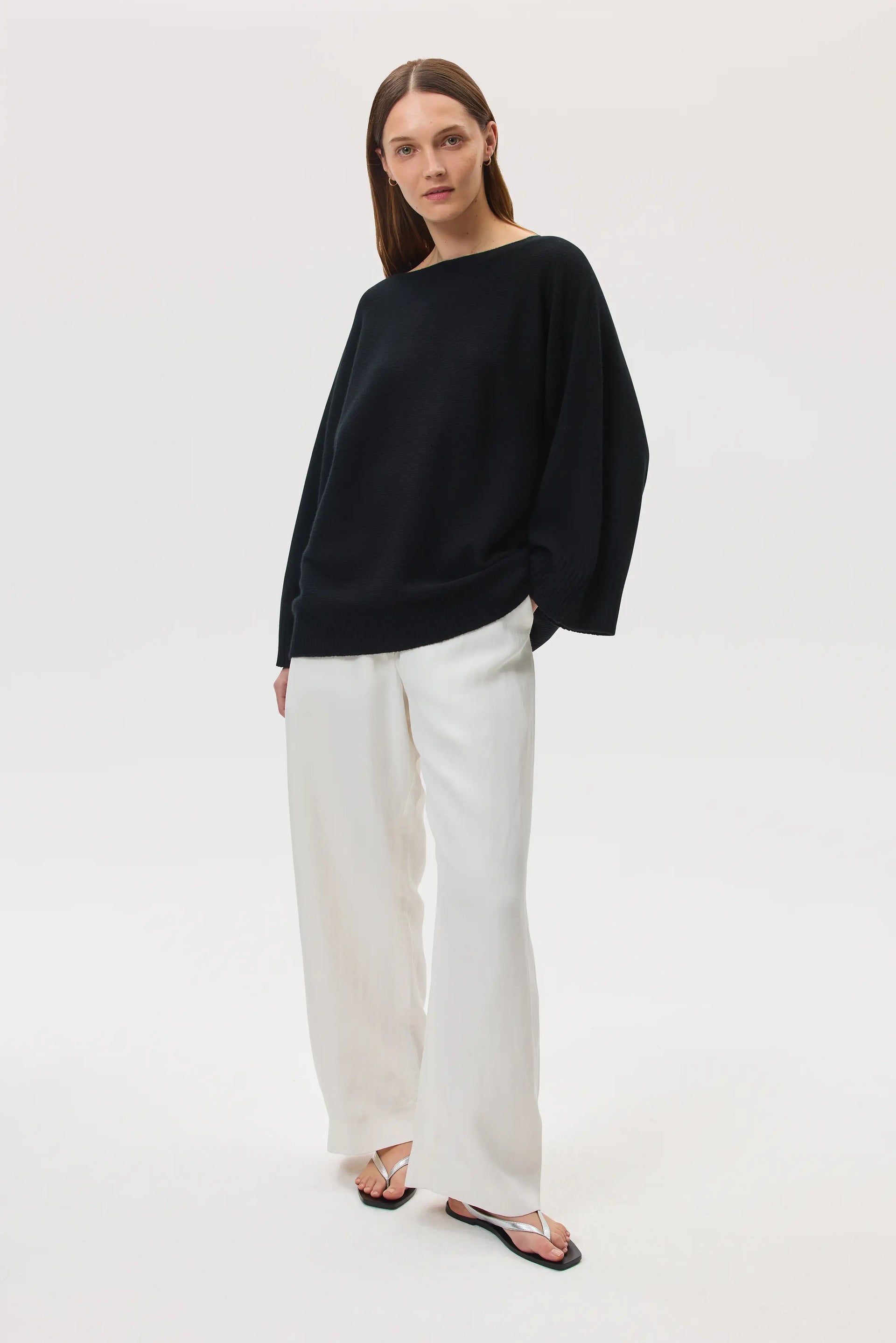 Cape Style Women's Black Cashmere Sweater Women's - Main Image