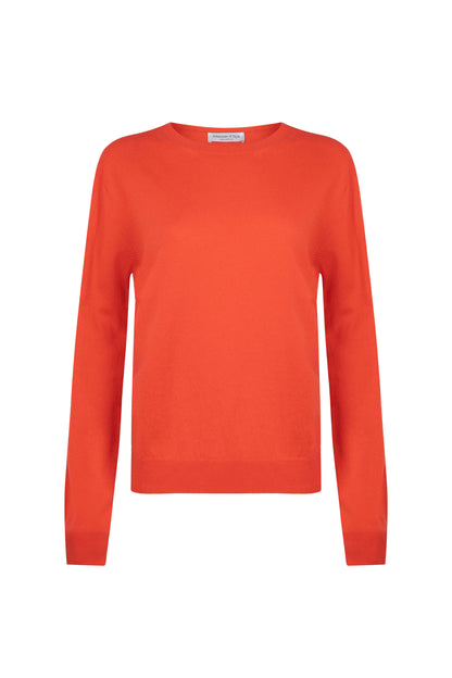 Johnstons of Elgin SS24 Women's Knitwear Coral Cropped Classic Cashmere Round Neck KAI05142SG4262