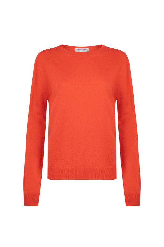 Johnstons of Elgin SS24 Women's Knitwear Coral Cropped Classic Cashmere Round Neck KAI05142SG4262