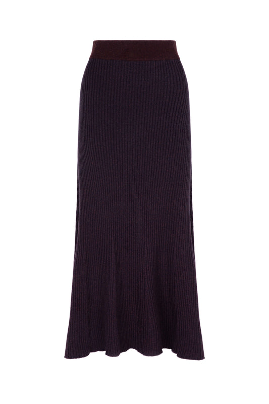 Ribbed Marl Cashmere Skirt