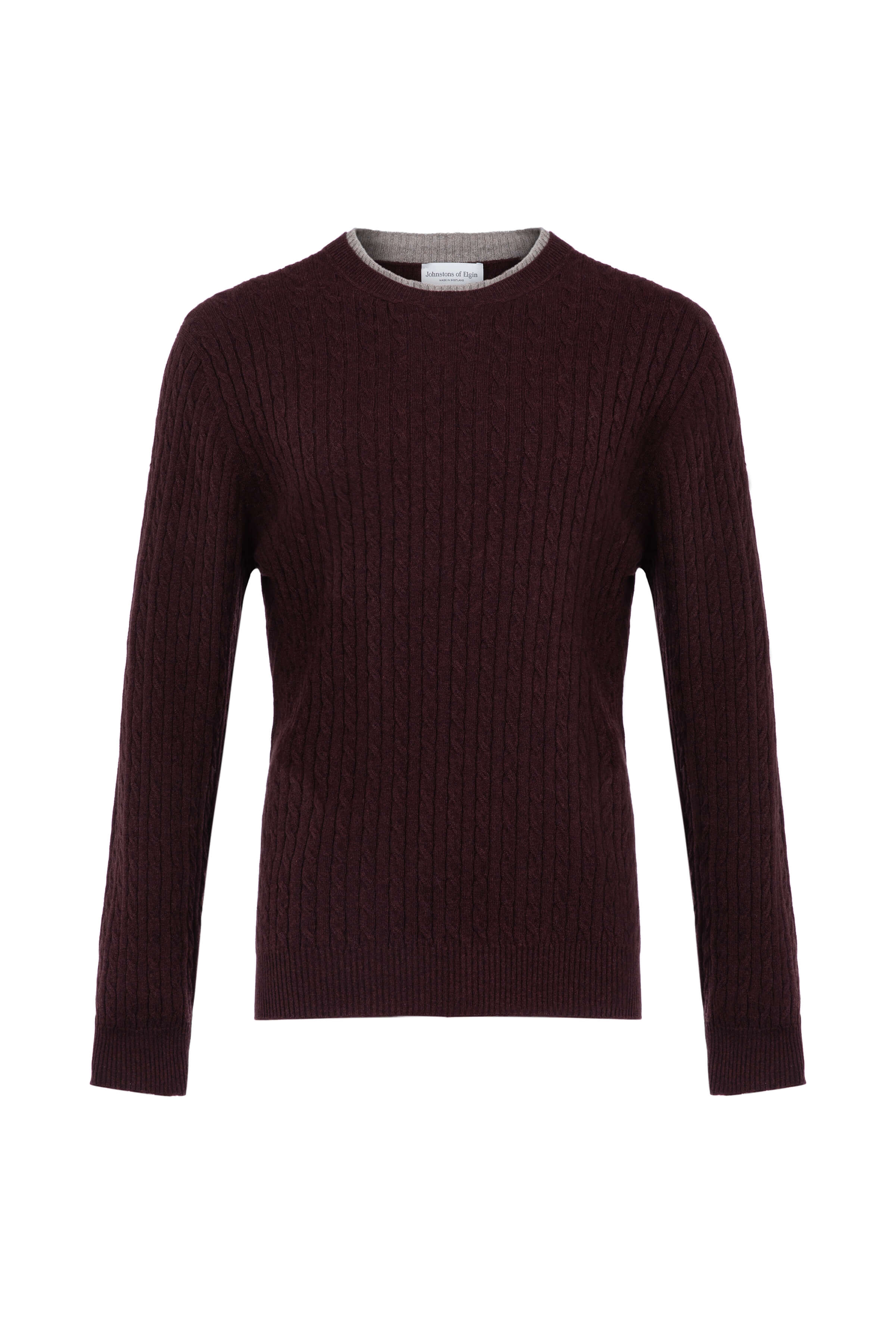 Contrast Trim Unisex Cable Cashmere Sweater – Johnstons of Elgin