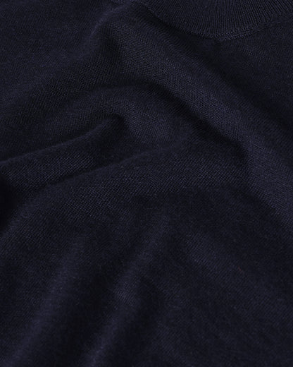 Johnstons of Elgin AW25 Unisex Knitwear Navy Superfine Cashmere Round Neck KAI05241SD7600