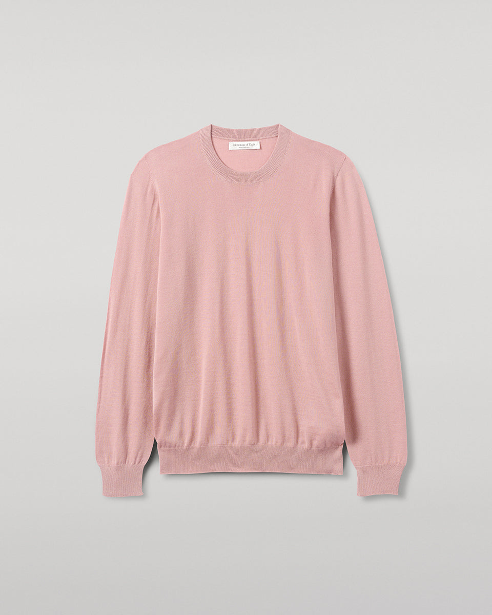 Johnstons of Elgin Men's Superfine Cashmere Pink Sweater KAI05241SE5274