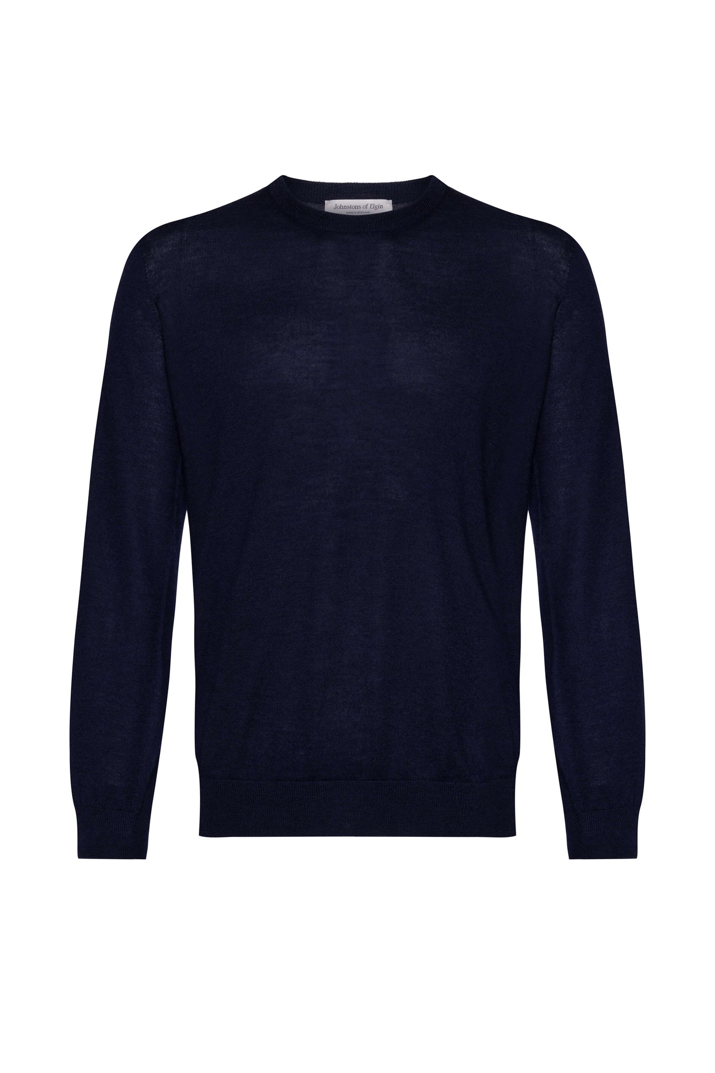 Johnstons of Elgin AW24 Unisex Knitwear Dark Navy Unisex Superfine Cashmere Round Neck KAI05241SD7600