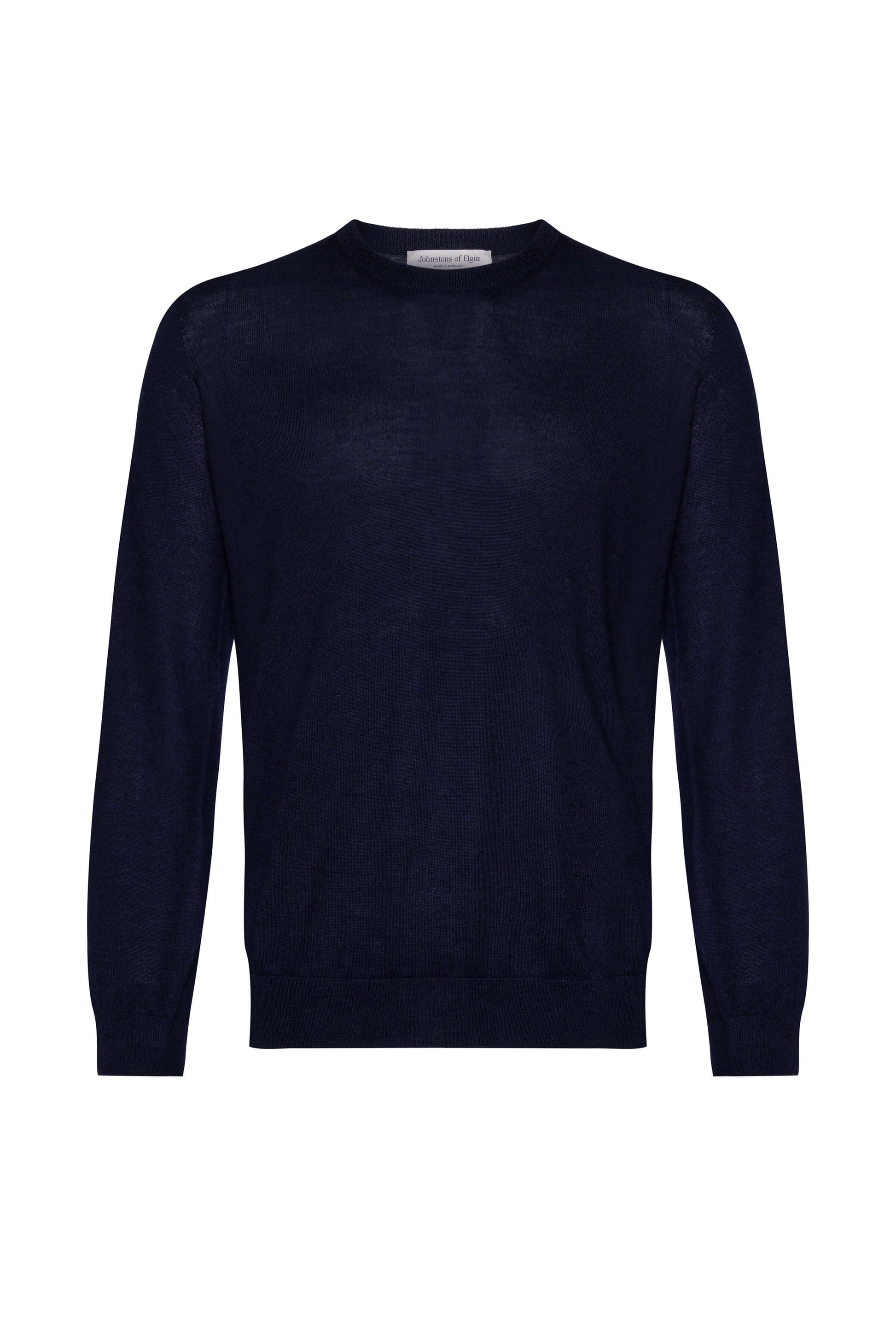 Johnstons of Elgin AW24 Unisex Knitwear Dark Navy Unisex Superfine Cashmere Round Neck KAI05241SD7600