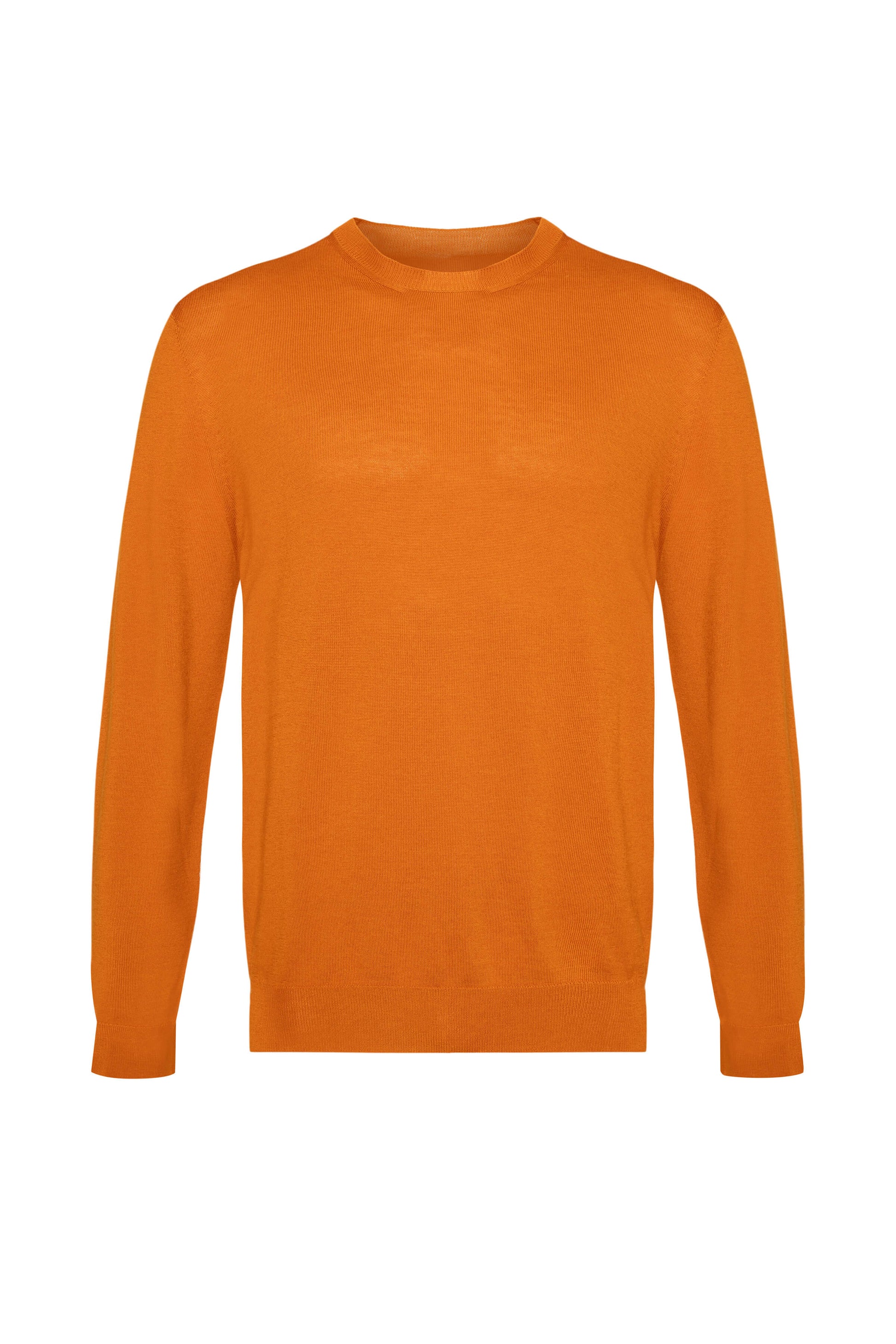 Johnstons of Elgin AW24 Unisex Knitwear Burnt Orange Unisex Superfine Cashmere Round Neck KAI05241SG4422