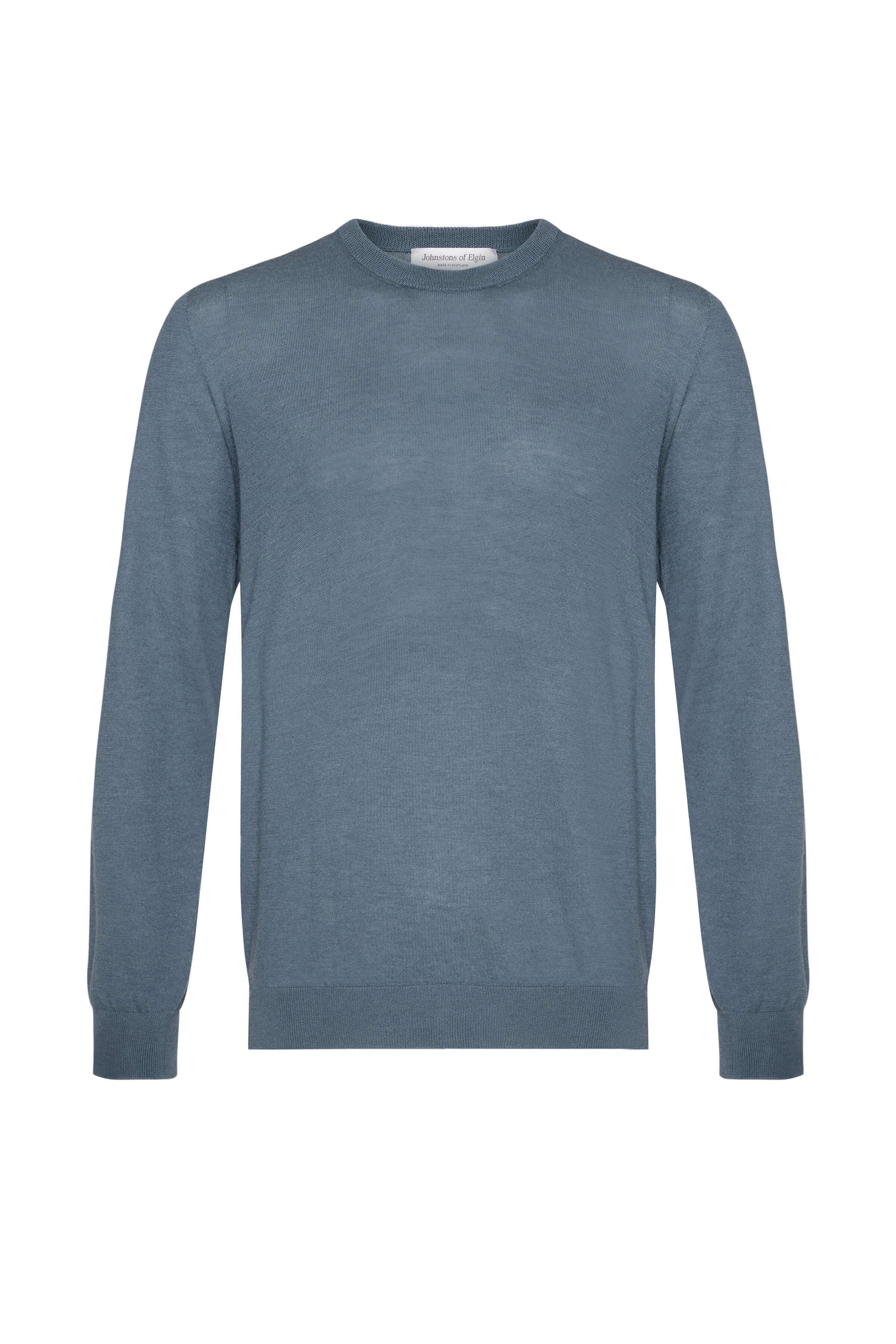 Johnstons of Elgin AW24 Unisex Knitwear Slate Unisex Superfine Cashmere Round Neck KAI05241SD5242