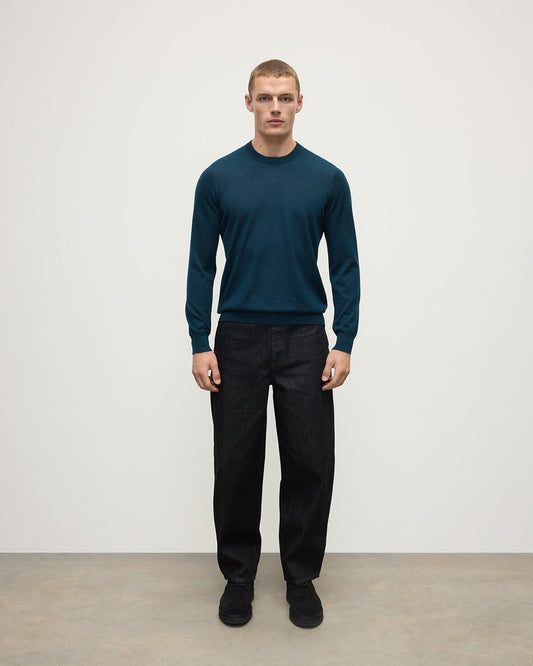 Johnstons of Elgin Men's Superfine Cashmere Green Sweater KAI05241SC7344