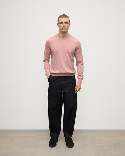 Johnstons of Elgin Men's Superfine Cashmere Pink Sweater KAI05241SE5274