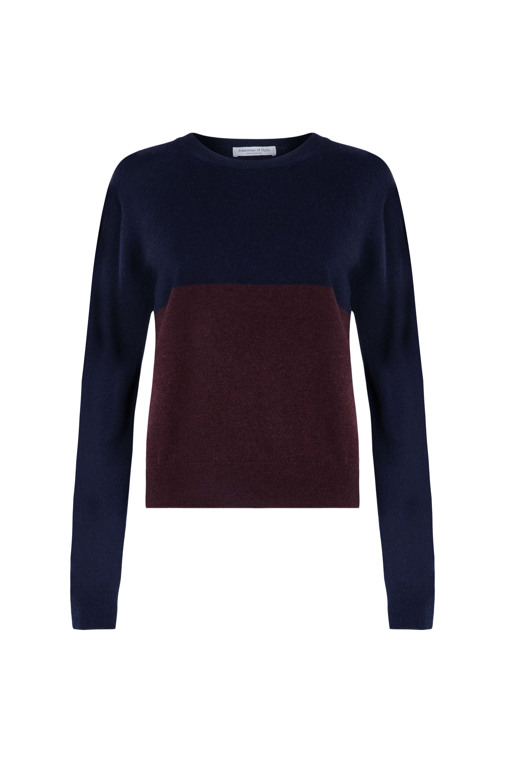 Colour Block Cropped Cashmere Sweater – Johnstons of Elgin