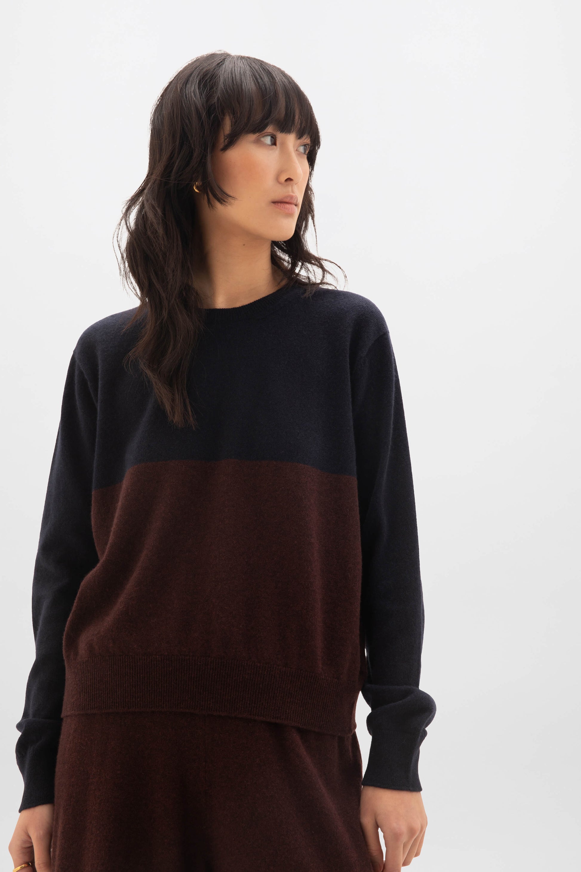 Colour Block Cropped Cashmere Sweater – Johnstons of Elgin