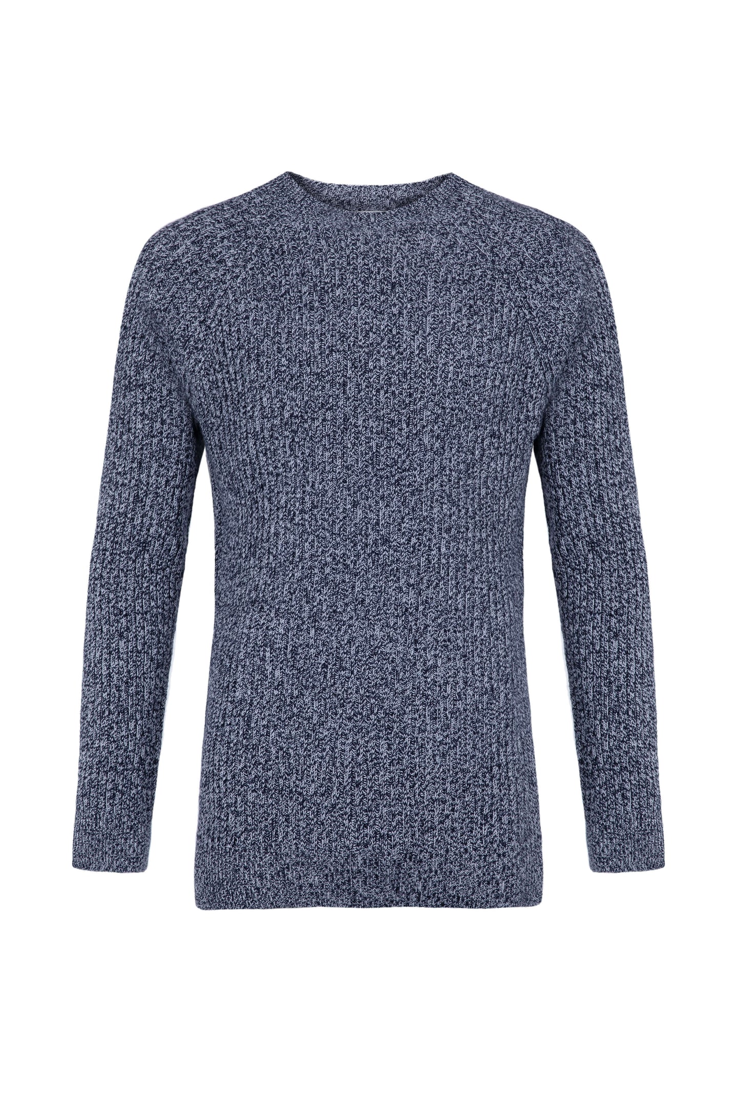 Johnstons of Elgin SS24 Unisex Knitwear Dark Navy Marl Unisex Cashmere Marl Sweater KAI05260004593